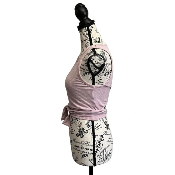 Pacsun PAC Pink Ribbed Ballet Crop Top Womens Beach Summer Festival Rodeo M - Picture 3 of 10